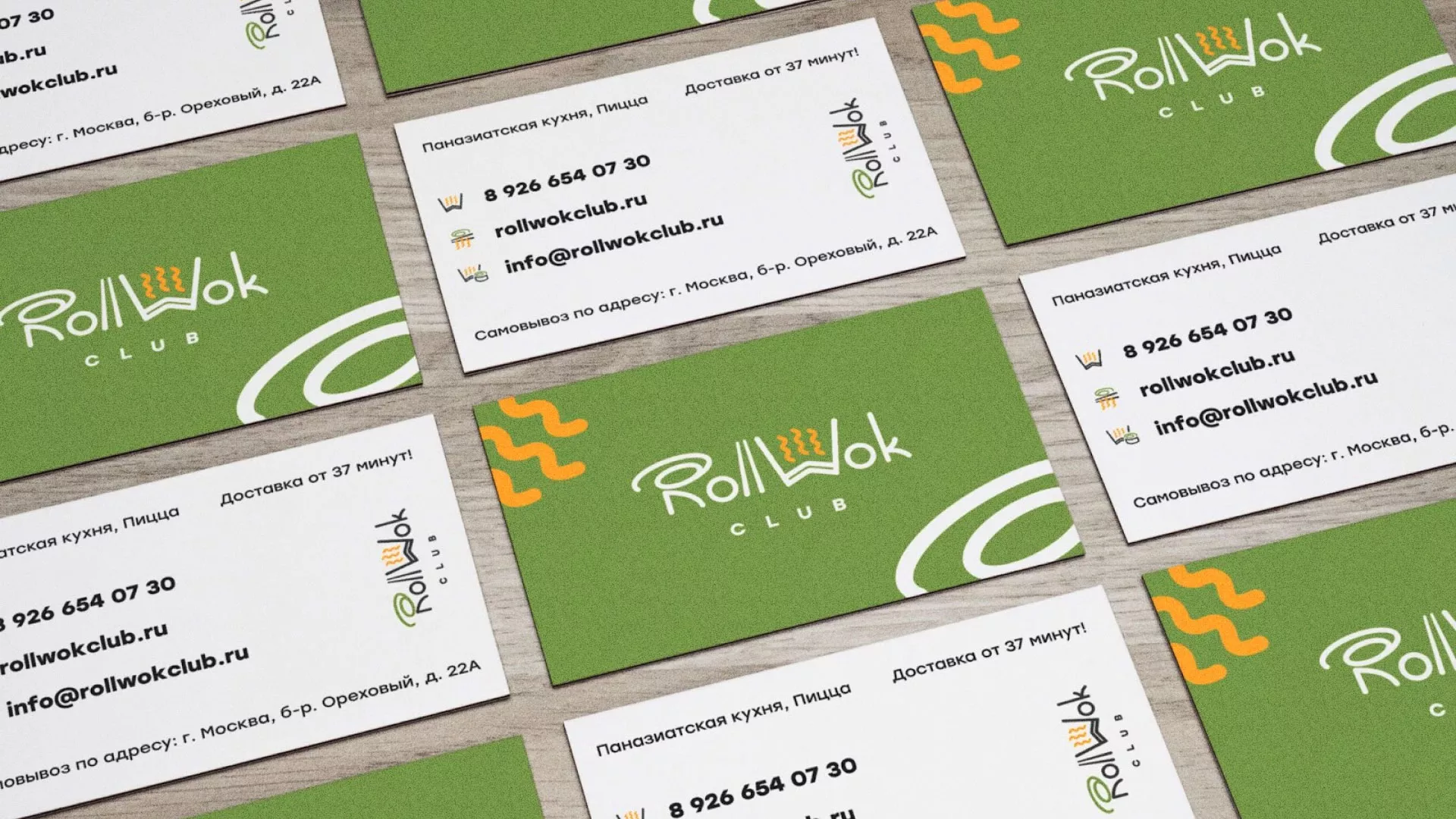 Разработка дизайна визиток суши-бара «Roll Wok Club» в Сегеже